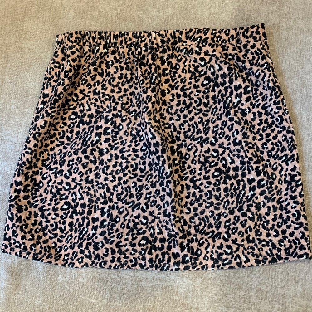 Girls Pink Leopard Print Mini Skirt 14/16